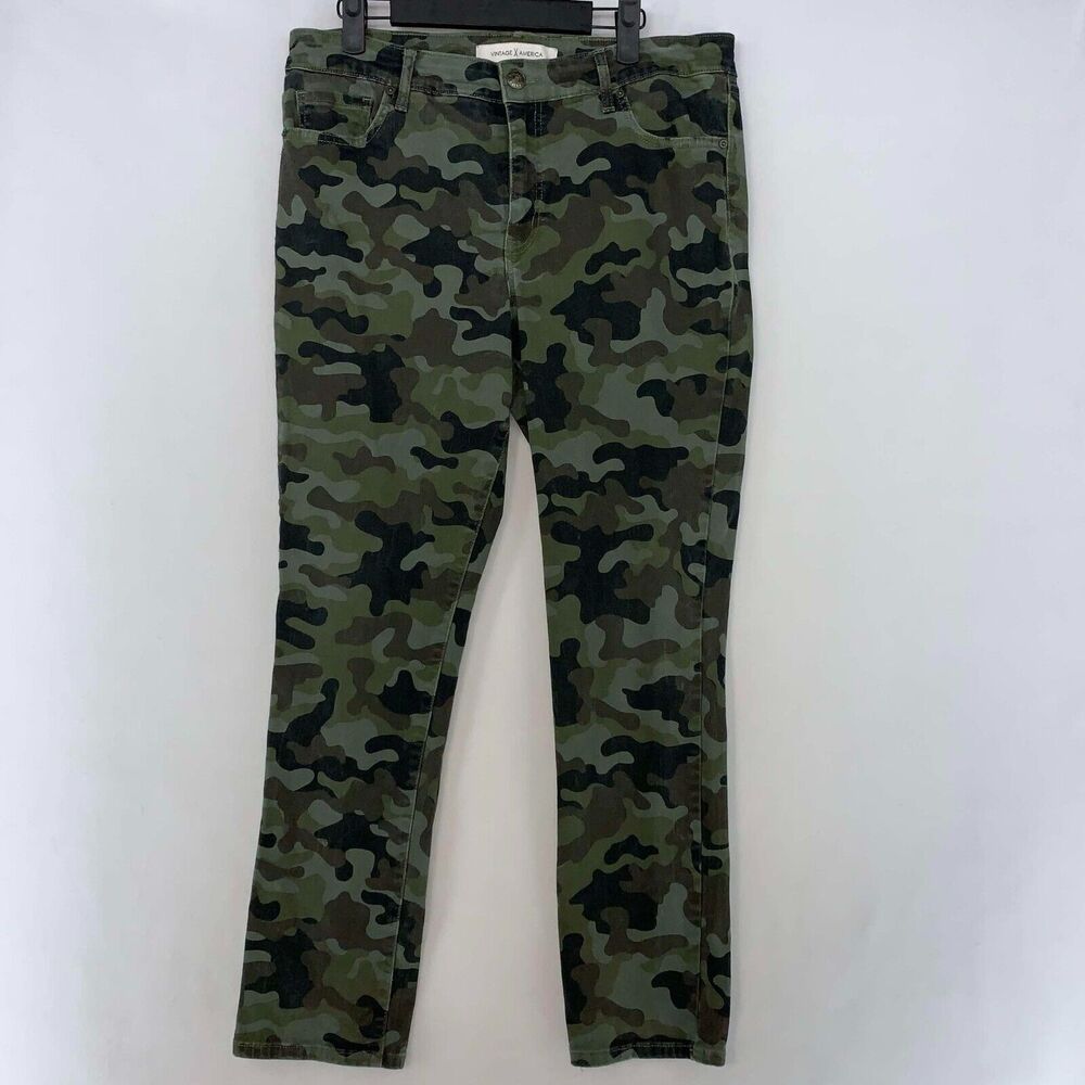 Vintage America 'Vintage Skinny' Camo Jeans Women's Size 12/31